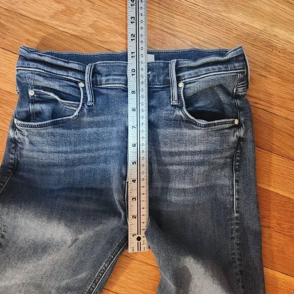 Mother The Dazzler Hoover Straight Leg High Waist Jeans, Sz 26 - Picture 7 of 9